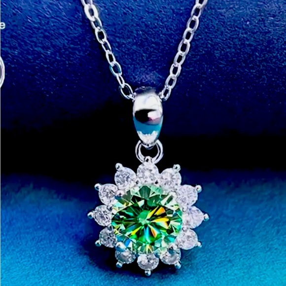 MOISSANITE Necklace & Earring Set 2 Carat t.w - Picture 1 of 4